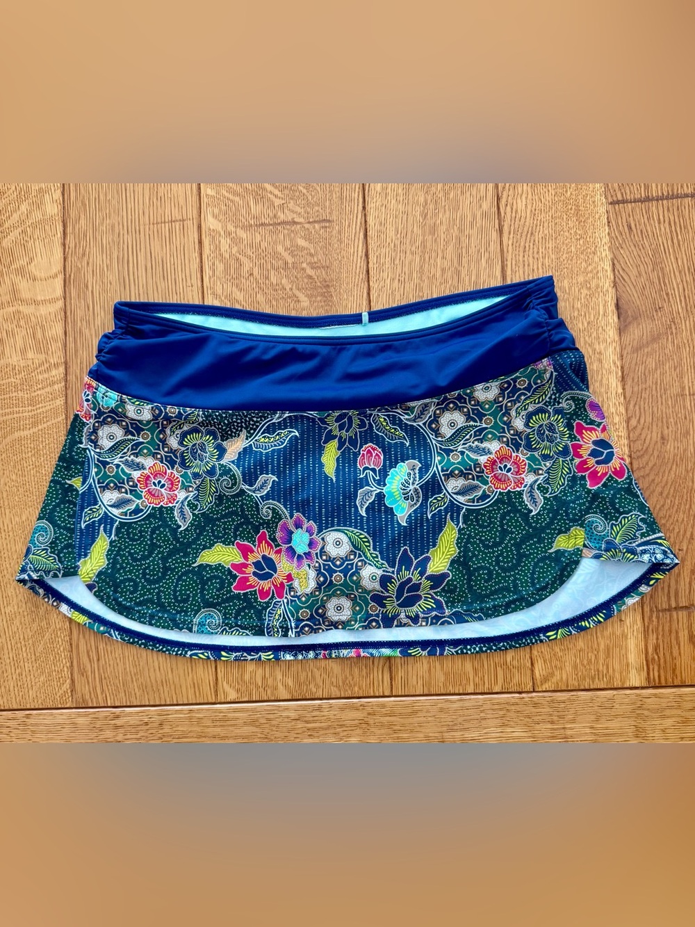 Prana Blue and Teal Floral Athletic Skirt